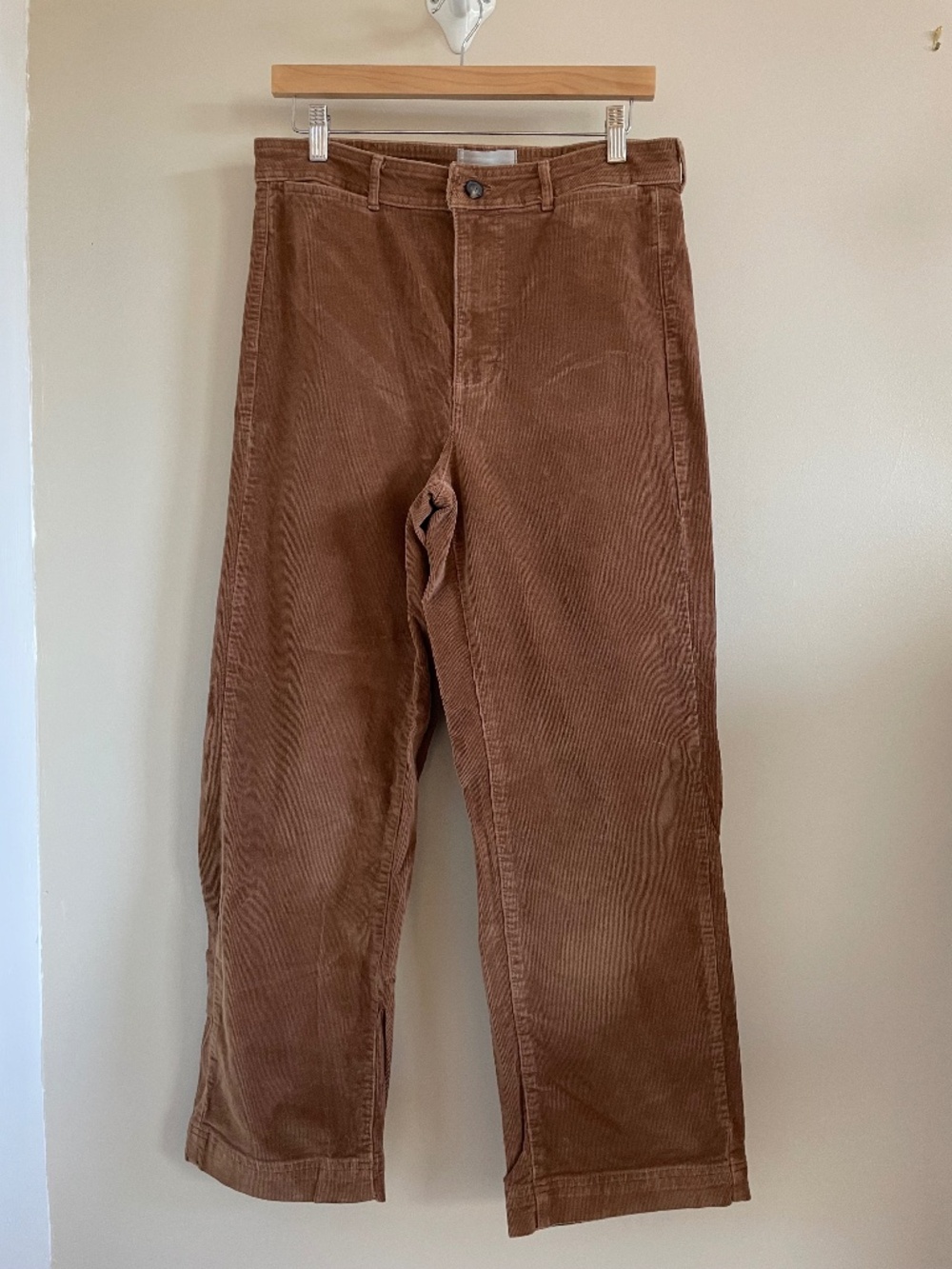 Everlane High Waist Warm Brown Corduroy Pants (with stretch) Size 12